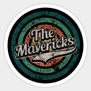 The Mavericks // Retro Circle Crack Vintage Sticker